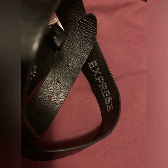 ✨⚡️💥Italian Leather Express Black Belt Three Heart Belt Buckle bling belt